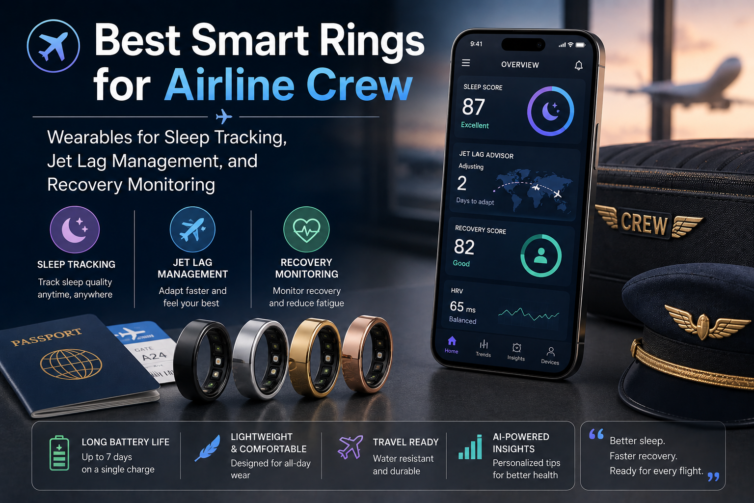 Best Smart Rings for Airline Crew: Wearables for Sleep Tracking, Jet Lag Management, and Recovery Monitoring