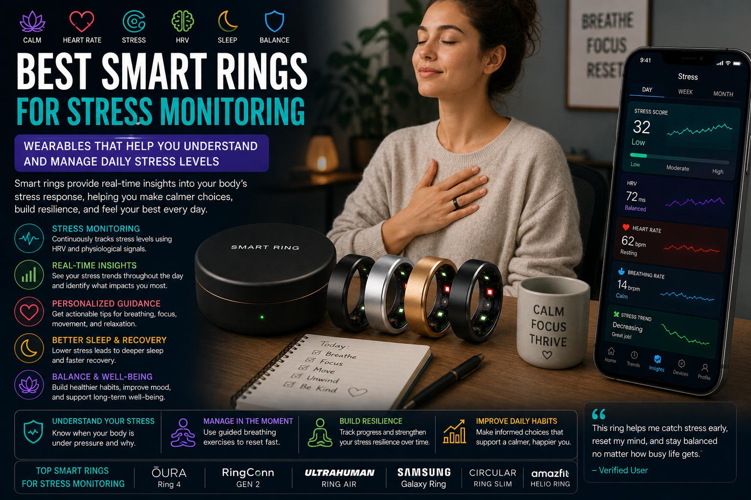 Best Smart Rings for Stress Monitoring: Wearables That Help You Understand and Manage Daily Stress Levels