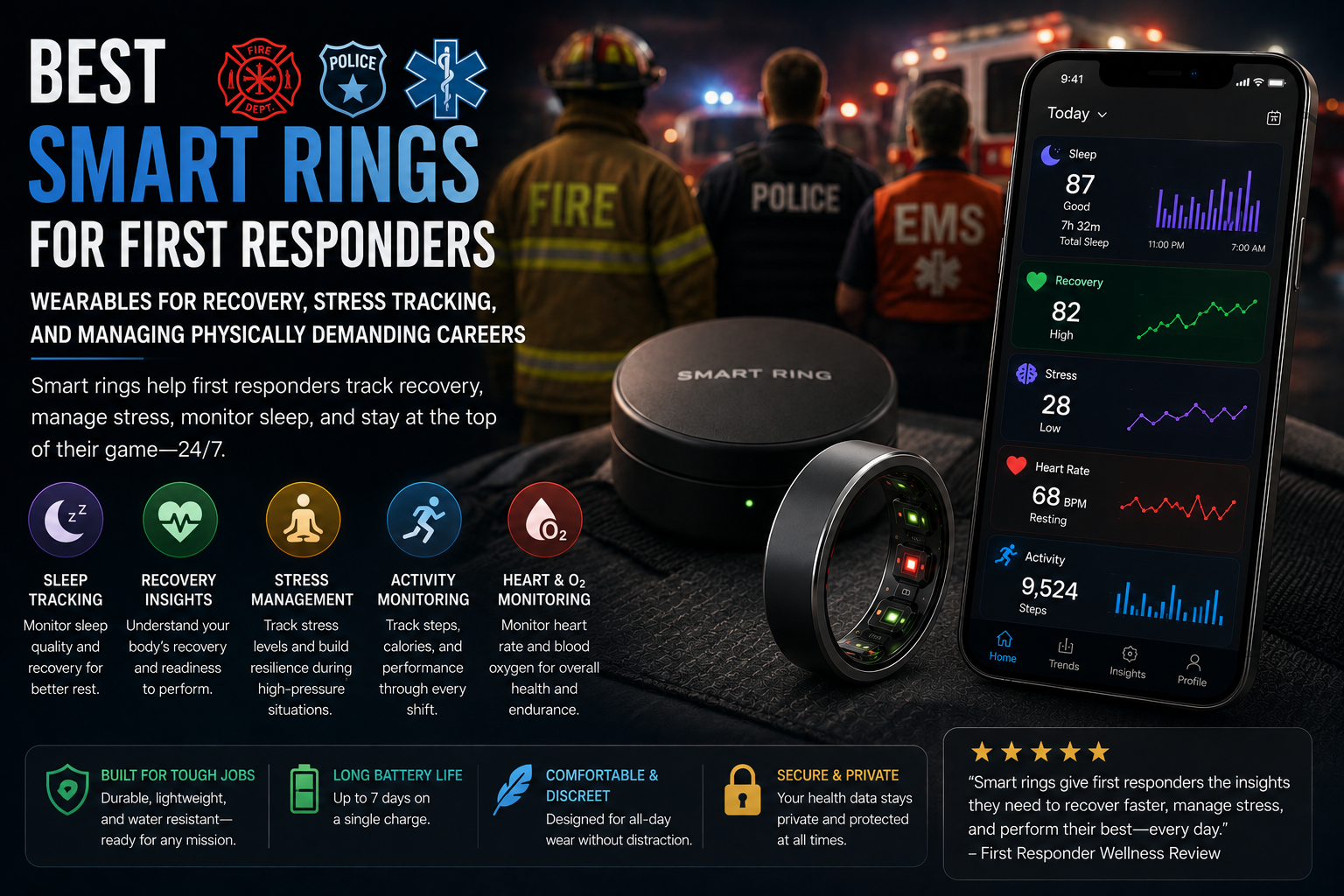 Best Smart Rings for First Responders: Wearables for Recovery, Stress Tracking, and Managing Physically Demanding Careers