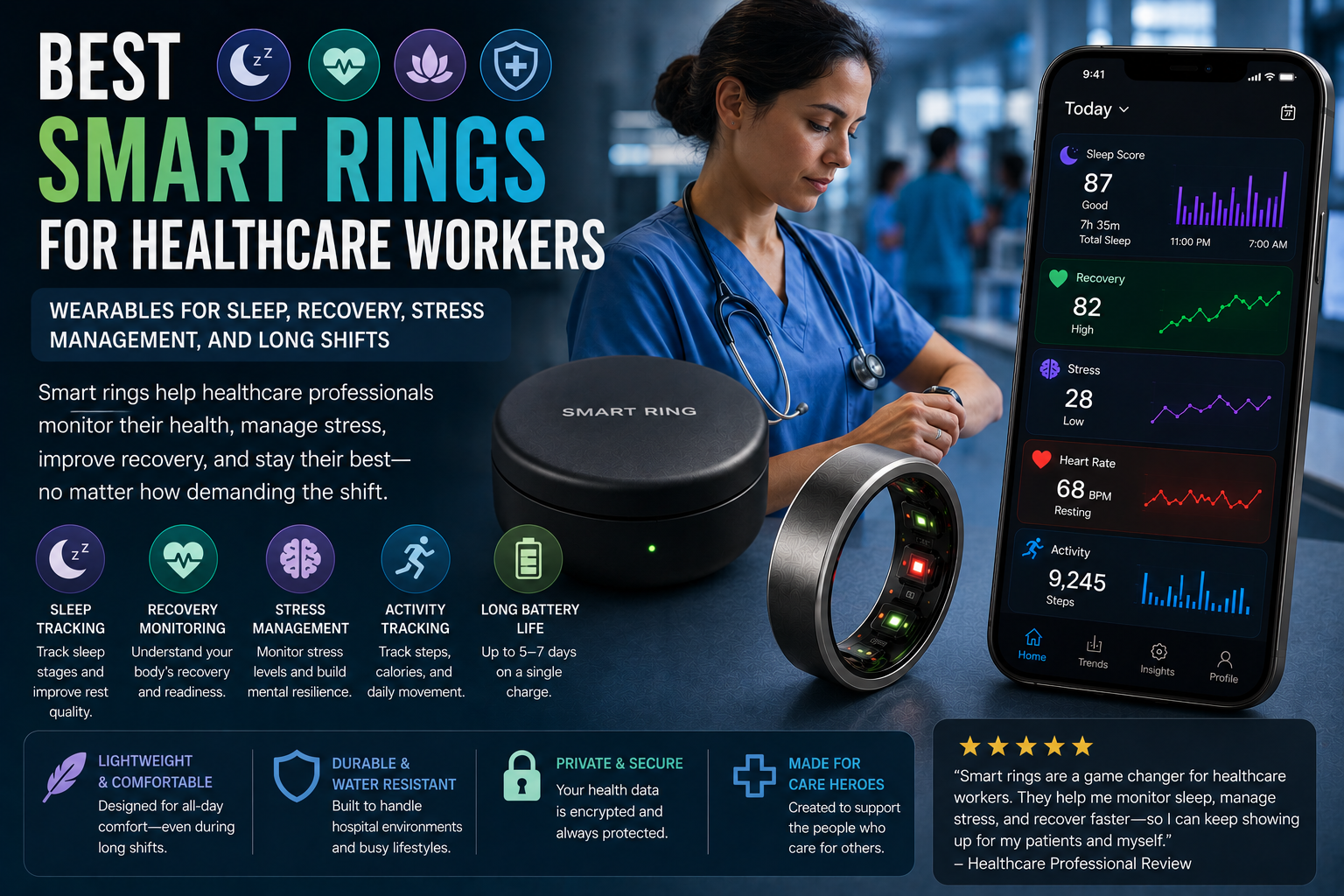 Best Smart Rings for Healthcare Workers: Wearables for Sleep, Recovery, Stress Management, and Long Shifts